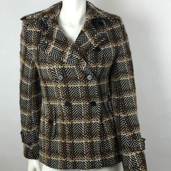 Karen Millen Wool Jacket/Coat Doublebreast Brown 6 - Picture 1 of 8
